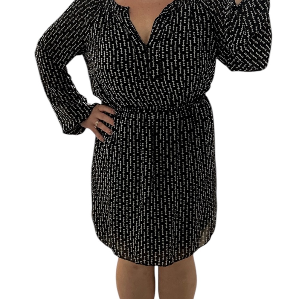 Chic Black and White Patterned Dress